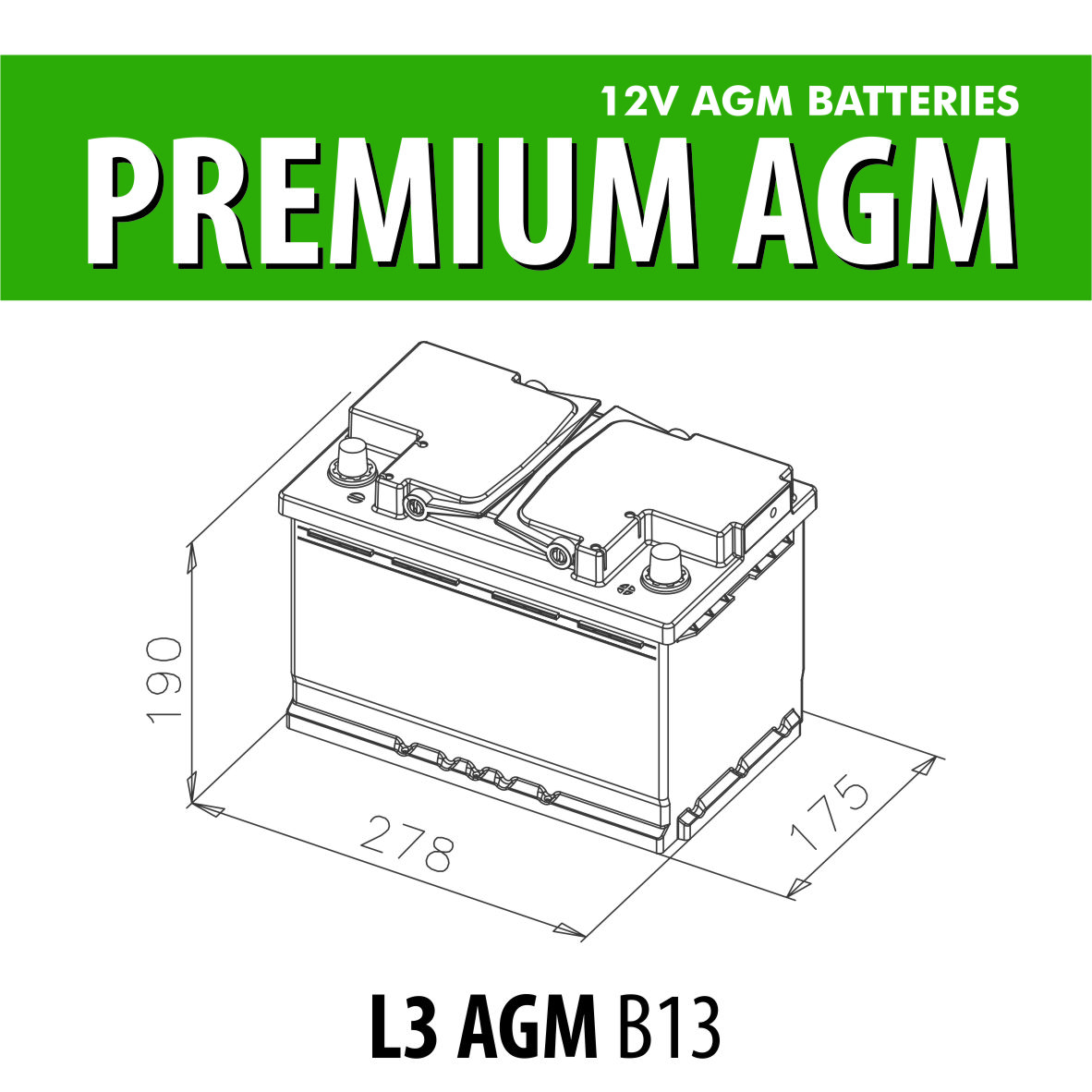 BATTERIA AGM L3 - VIVI AUTOPARTS - Accessori e autoricambi