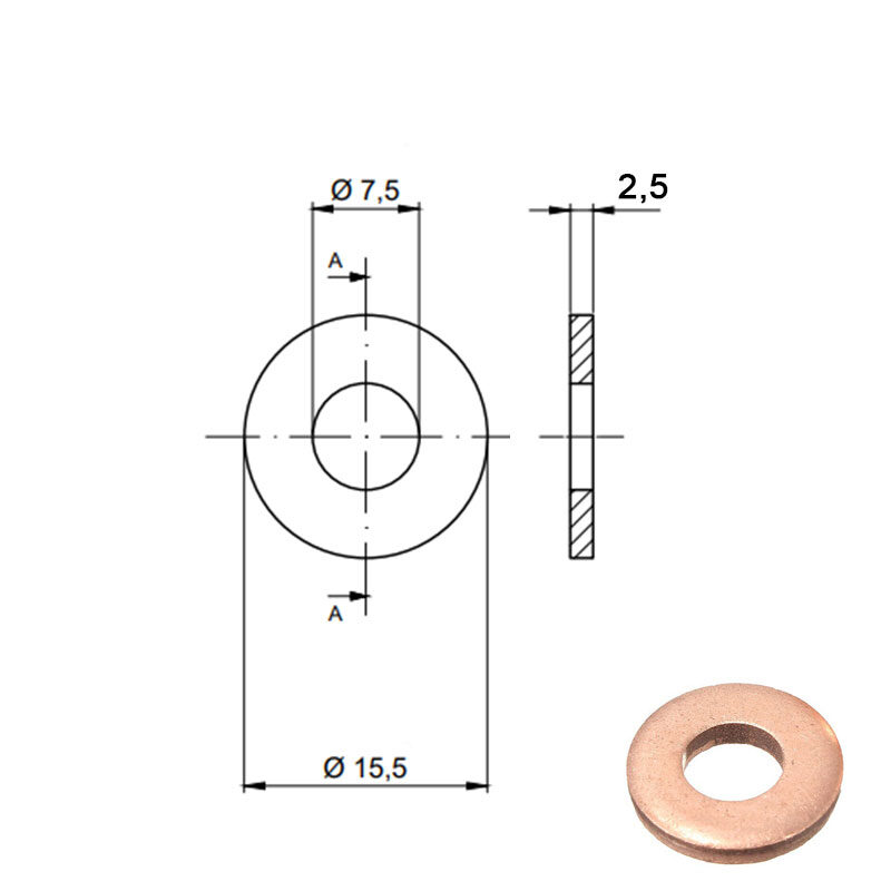 Rondella in Rame 45x52x2 mm - 500100687